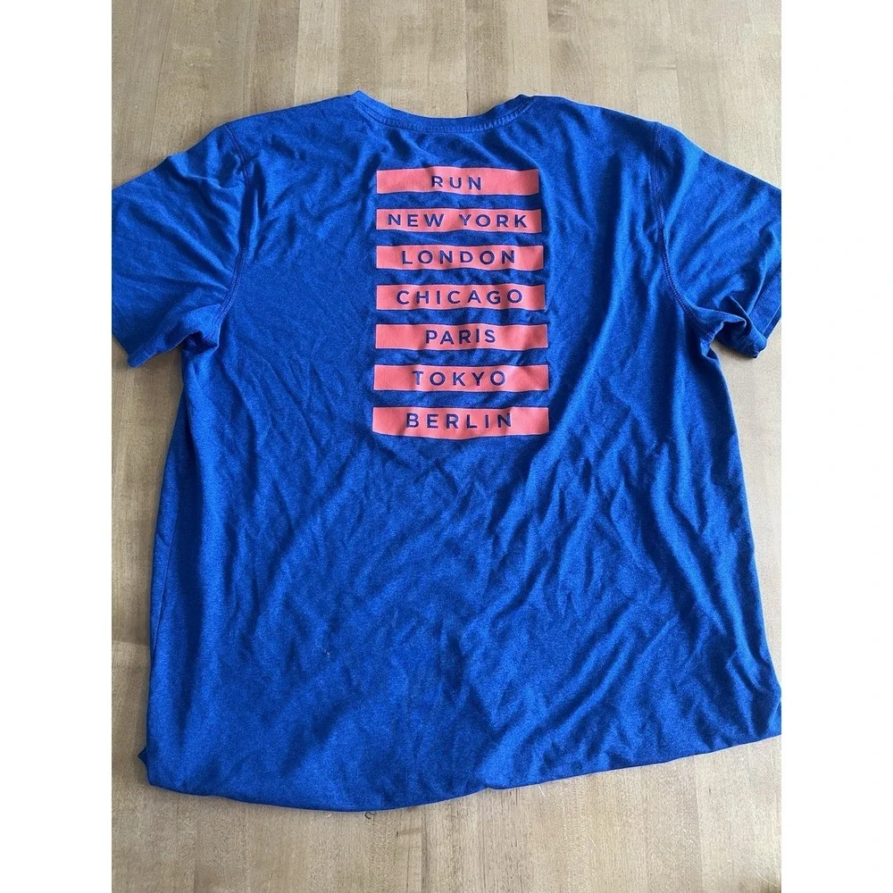 Old Navy Active Men's T Shirt Run Marathon NY Chicago London Paris Tokyo Sz L